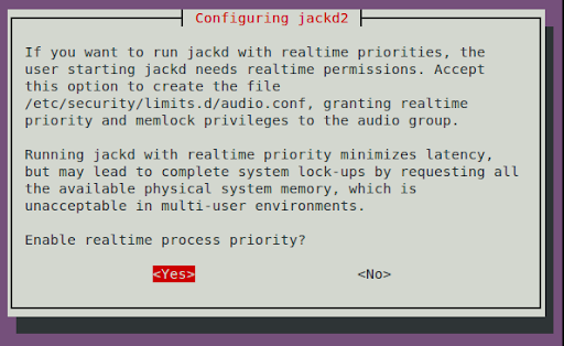 Configuração Usuário Jack Tempo Real